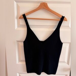 J. Crew Black Ribbed Knit Top